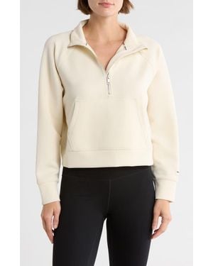 DKNY Highline Ribbed Half-Zip Pullover - Natural
