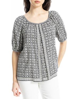 Max Studio Puff Sleeve Top - Gray
