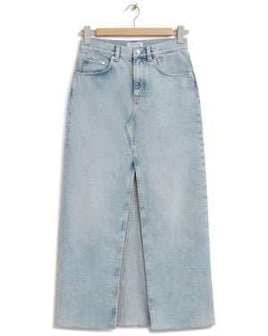 & Other Stories Jenny Long Denim Skirt - Blue