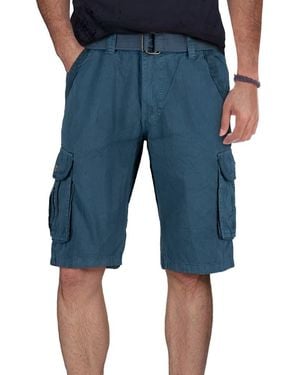 Xray Jeans Belted Cotton Twill Cargo Shorts - Blue