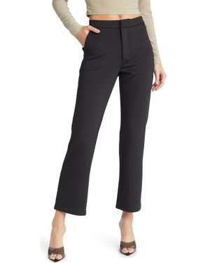 GOOD AMERICAN Shiny Crop Scuba Knit Pants - Black