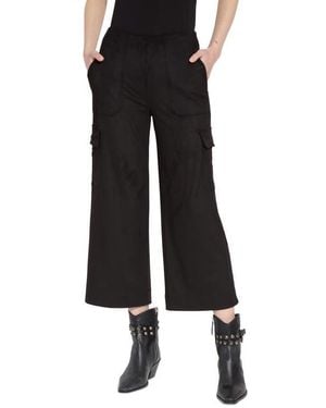 Lyssé Anita Faux Suede Crop Cargo Pants - Black
