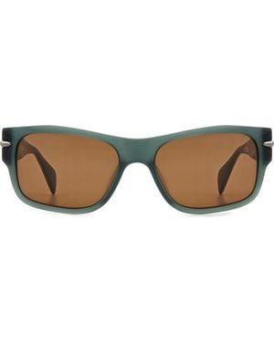 Rag & Bone 55Mm Rectangular Sunglasses - Green