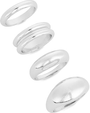Leith 4-Pack Signet Rings - White