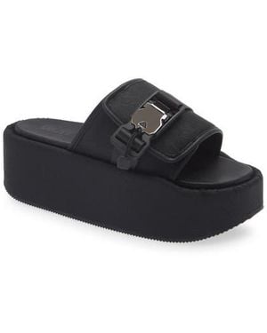 DKNY Vizer Platform Slide Sandal - Black