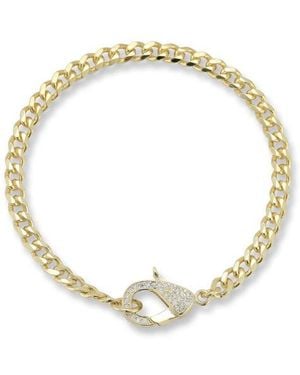 Sphera Milano Pavé Cubic Zirconia Clasp Curb Chain Bracelet - Metallic