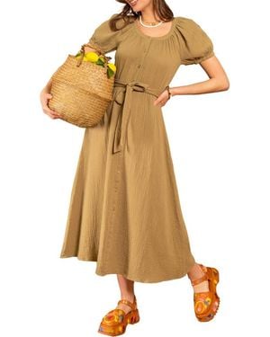 Blu Pepper Gauze Maxi Dress - Green