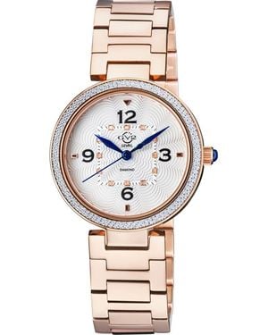 Gv2 Piemonte Diamond Bracelet Watch, 37Mm - Metallic