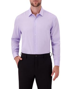 Report Collection Slim Fit 4-Way Stretch Button-Up Shirt - Purple