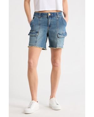 Democracy Patch Pocket Cargo Shorts - Blue