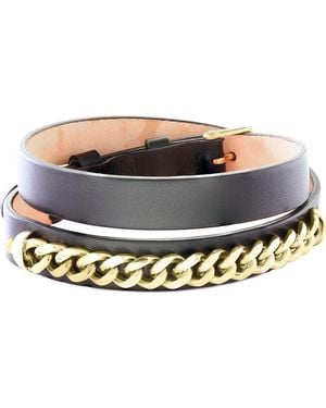 Effy Leather & Chain Bracelet - Black