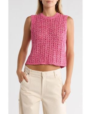 Rag & Bone Edie Open Stitch Sweater Vest - Pink