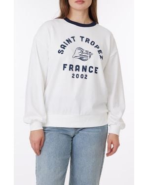 C&C California Millie Beach Terry Ringer Crewneck Sweatshirt - Gray