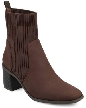 Journee Collection Harlowe Knit Bootie - Brown