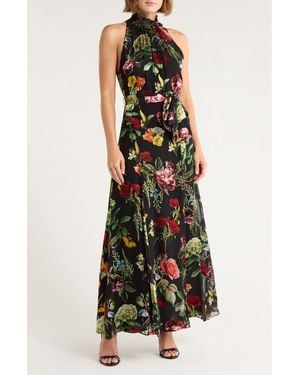 Alice + Olivia Dita Smocked Maxi Dress - Black