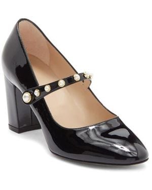 Stuart Weitzman Ari Faux Pearl Mary Jane Pump - Black