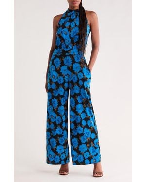 WEST K Halter Neck Wide Leg Jumpsuit - Blue