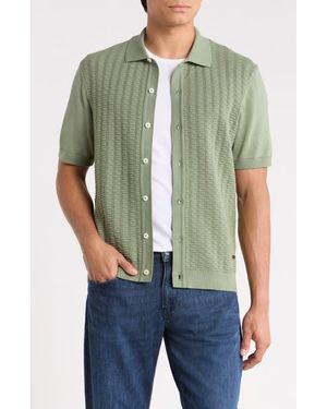 Bugatchi Short Sleeve Cardigan - Green