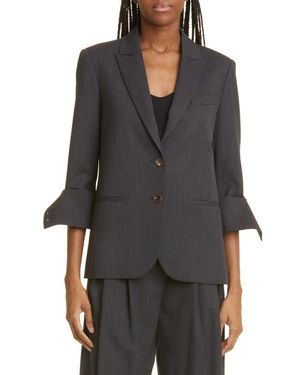 Twp Boyfriend Stretch Wool Blazer - Gray