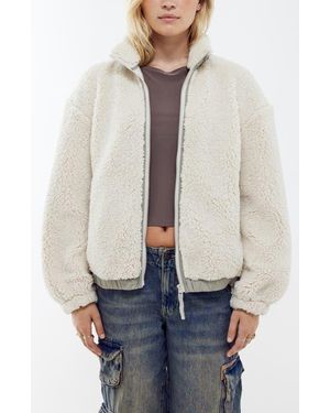 BDG Boxy Fleece Jacket - Gray