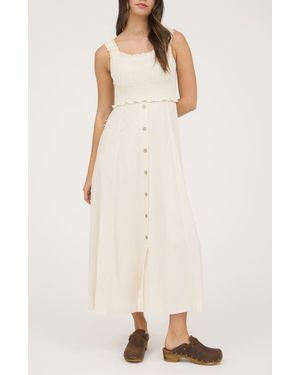 Blu Pepper Smocked Midi Sundress - Natural
