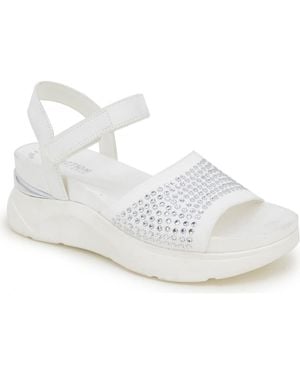Kenneth Cole Hera Crystal Platform Sandal - White
