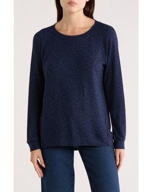 Matty M Cheetah Crewneck Sweatshirt - Blue