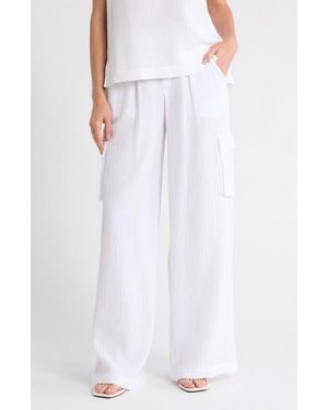 Splendid Cotton Gauze Cargo Pants - White