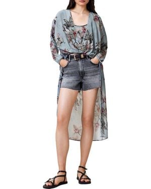 AllSaints Avala High Low Floral Wrap Top - Multicolor
