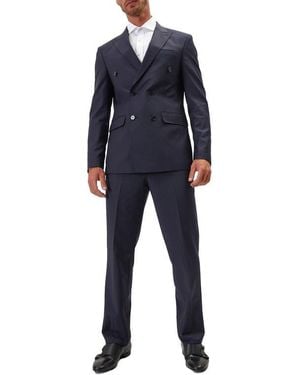 Ron Tomson Double Breasted Suit - Blue