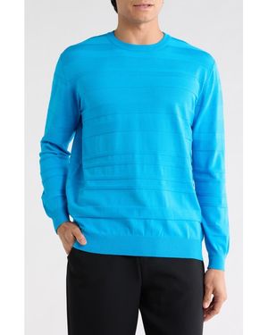 Bugatchi Stripe Sweater - Blue