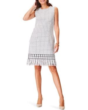 NIC+ZOE Fringe Hem Shift Dress - White