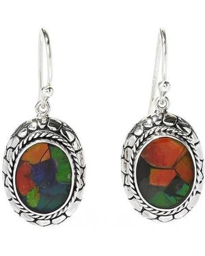 Samuel B. Ammolite Drop Earrings - White