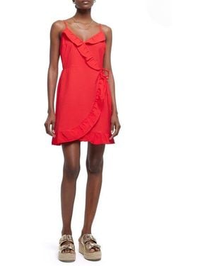 River Island Frill Wrap Dress - Red