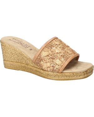 Easy Street Ricci Espadrille Platform Wedge Slide Sandal - Natural