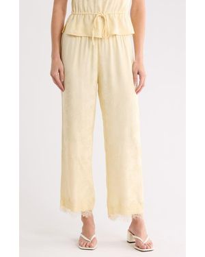 Wayf Lace Trim Pants - Natural
