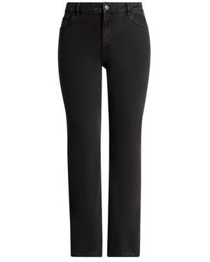 Mango Frayed Mid Rise Flare Jeans - Black