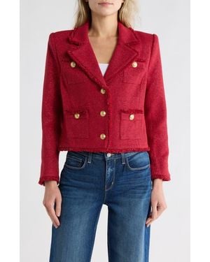 L'Agence Sylvia Metallic Blazer - Red