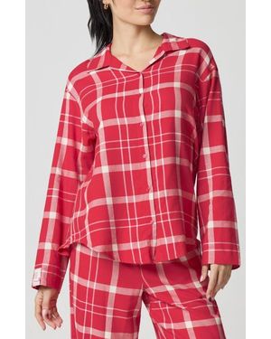 Florence By Mills Cozy Flannel Sleep Shirt - Red