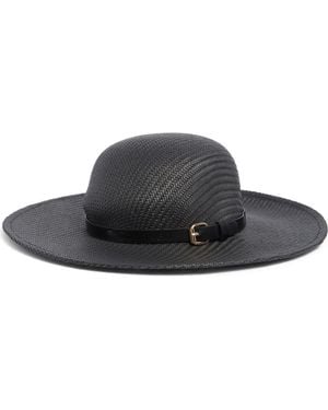 Calvin Klein Belted Straw Sun Hat - Black