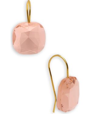Saachi Floating Crystal Drop Earrings - Pink