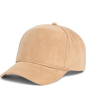 David & Young Faux Suede Baseball Cap - Natural