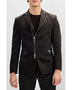 Ron Tomson Everyday Two Way Zip Blazer - Black
