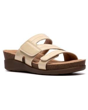 Clarks Calenne Holly Wedge Slide Sandal - Brown