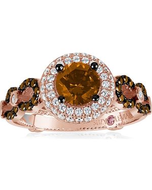 Suzy Levian Champagne & Cubic Zirconia Engagement Ring - Brown