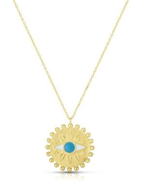 Sphera Milano 14K Plated Evil Eye Pendant Necklace - Metallic