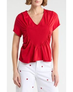 Vigoss Ruched Heart Top - Red