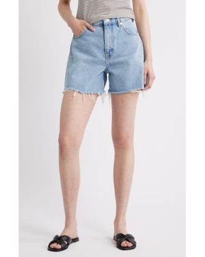 FRAME The Easy High Waist Cutoff Shorts - Blue