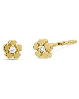 Bony Levy Diamond Flower Stud Earrings - Metallic