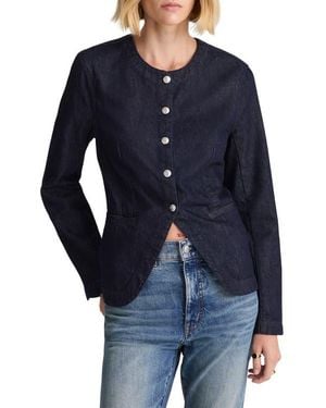 Madewell Collarless Denim Cutaway Jacket - Blue